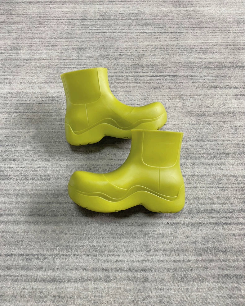 Bottega Veneta Green Rubber Rain Boots-zp