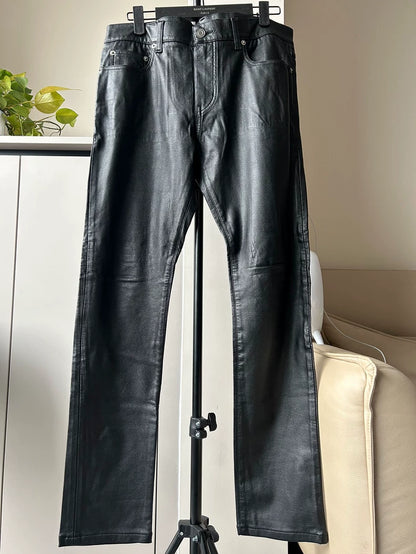 Saint Laurent Black Faux Leather Pants