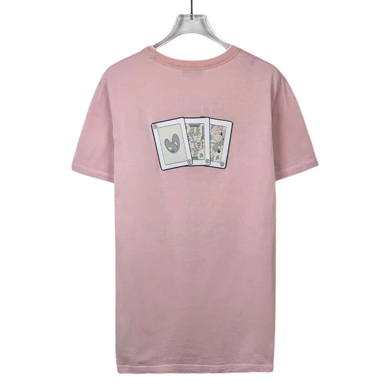 Pink Logo Embroidered Cotton T-Shirt