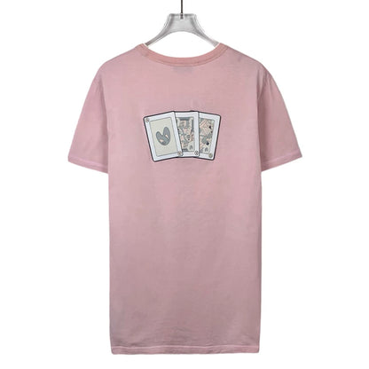 Pink Logo Embroidered Cotton T-Shirt