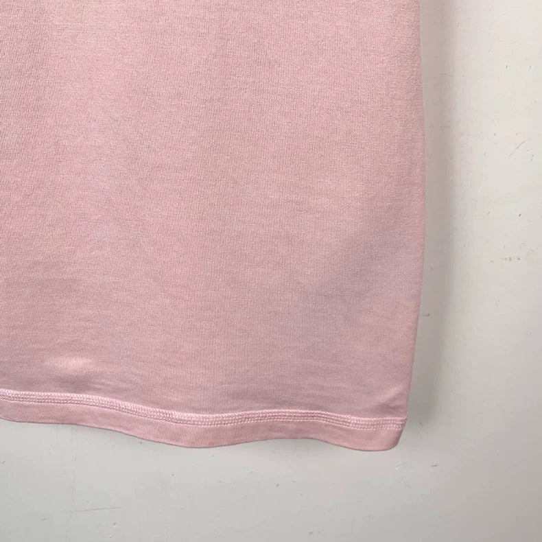 Pink Logo Embroidered Cotton T-Shirt