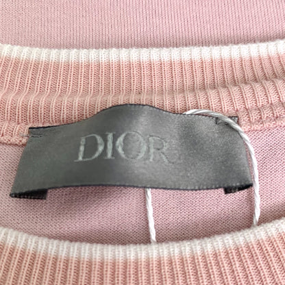 Pink Logo Embroidered Cotton T-Shirt