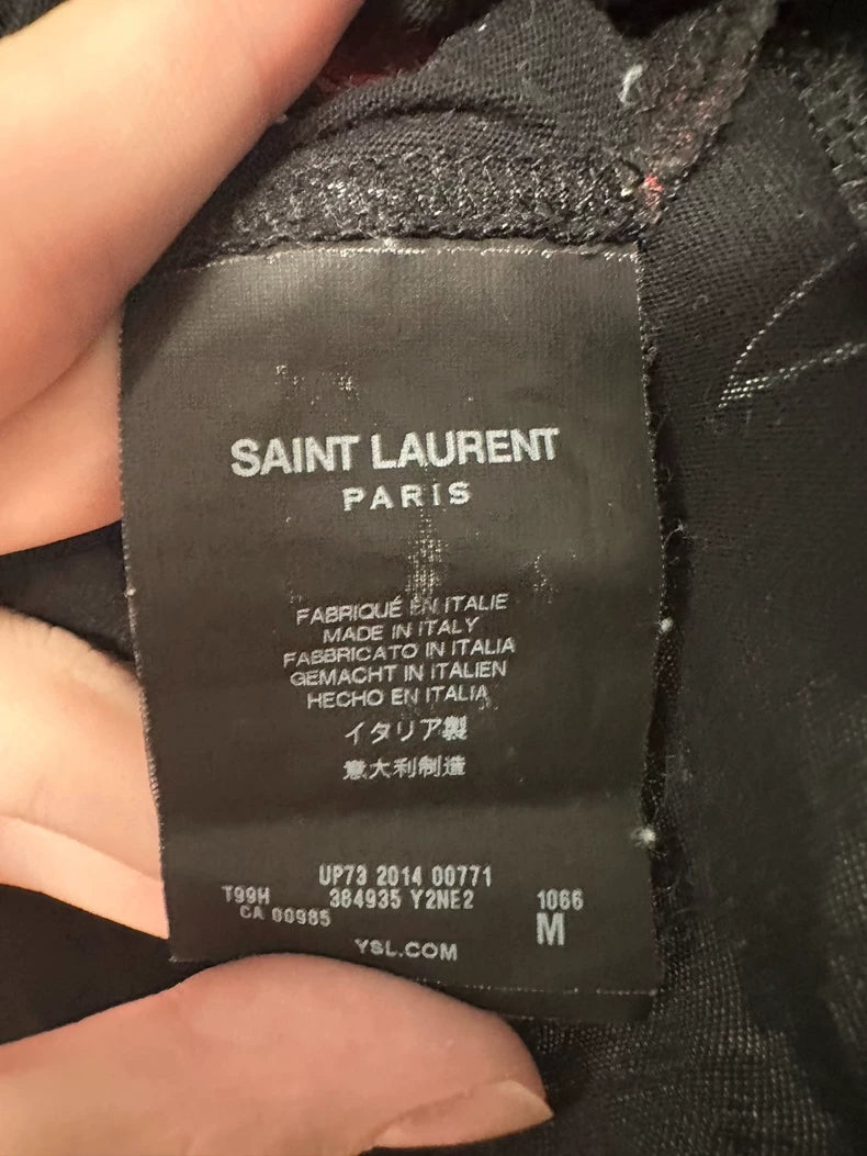 Saint Laurent Cherry Print Short Sleeve T-Shirt