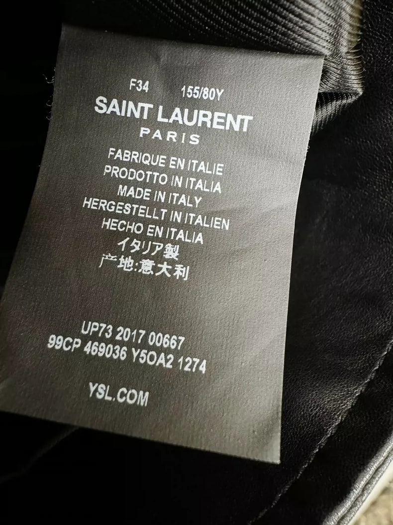 Saint Laurent Leather Biker Jacket in Black