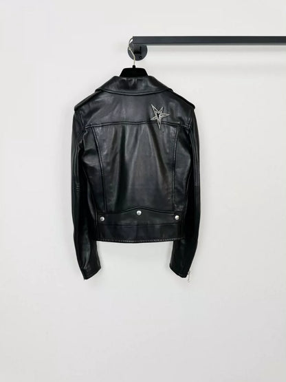 Saint Laurent Leather Biker Jacket in Black