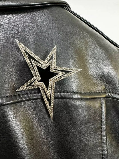 Saint Laurent Leather Biker Jacket in Black