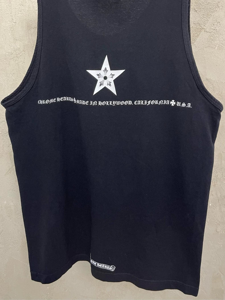 Chrome Hearts Black Star Graphic Tank Top