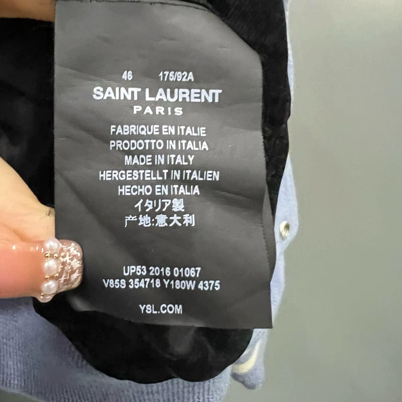 Saint Laurent Blue Baseball Jacket