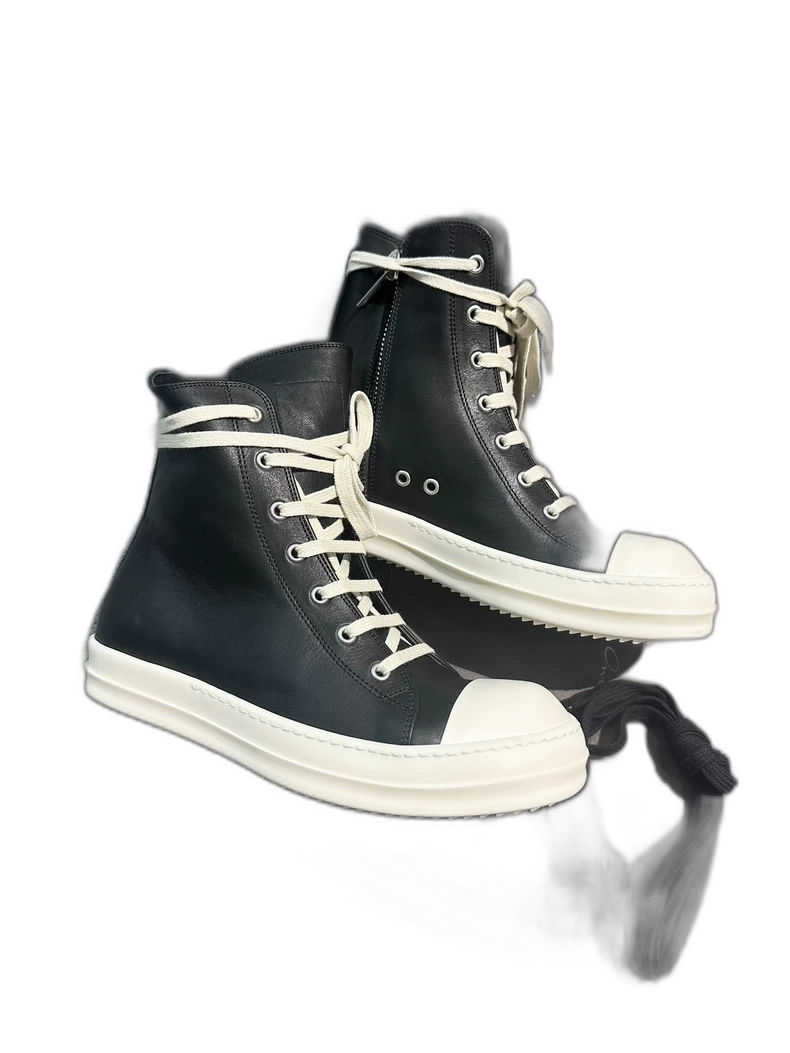 Rick Owens Leather High-Top Sneakers for Men-yf