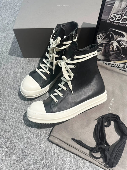 Rick Owens Leather High-Top Sneakers for Men-yf