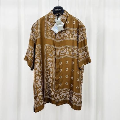 Dior Bandana Print Silk Short Sleeve Shirt-yf