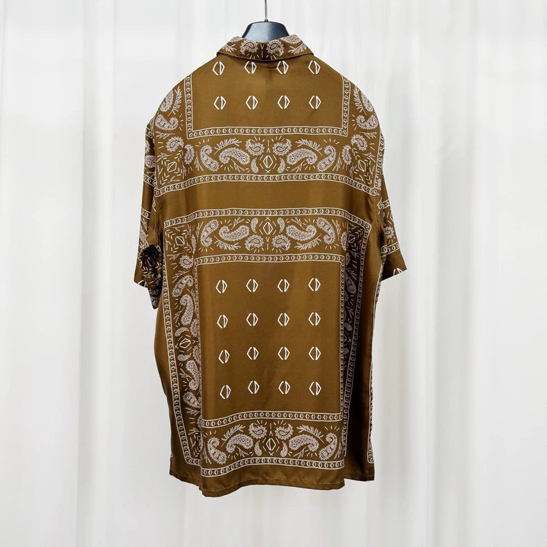 Dior Bandana Print Silk Short Sleeve Shirt-yf