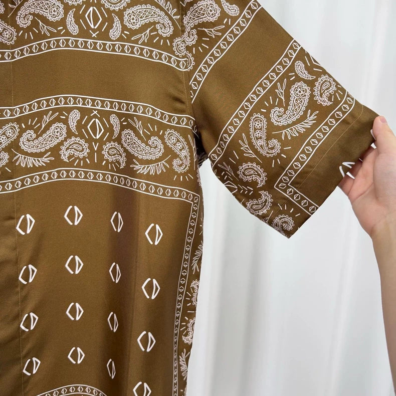 Dior Bandana Print Silk Short Sleeve Shirt-yf