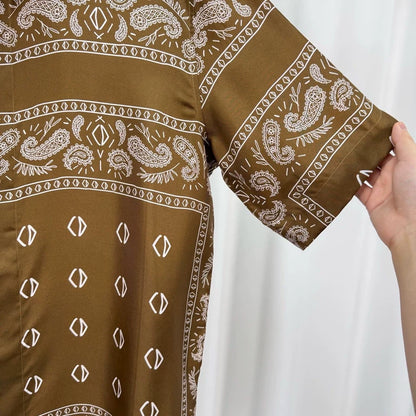 Dior Bandana Print Silk Short Sleeve Shirt-yf