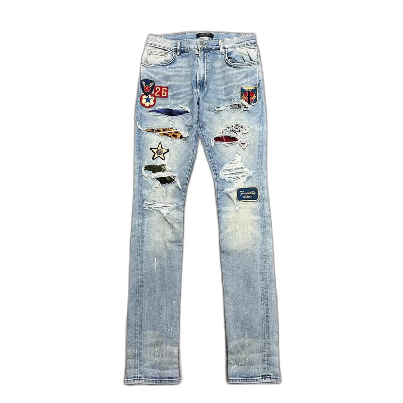 Amiri Patchwork Denim Pants for Men