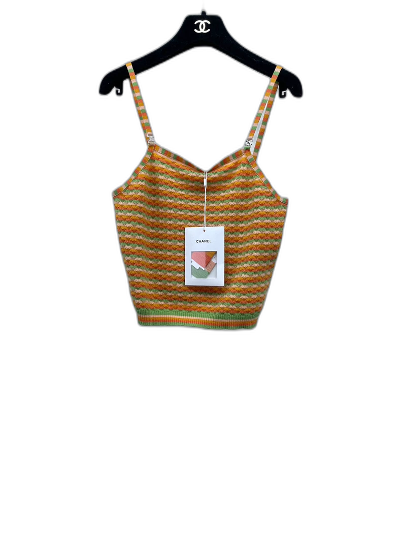 CHANEL Colorful Cashmere Tank Top