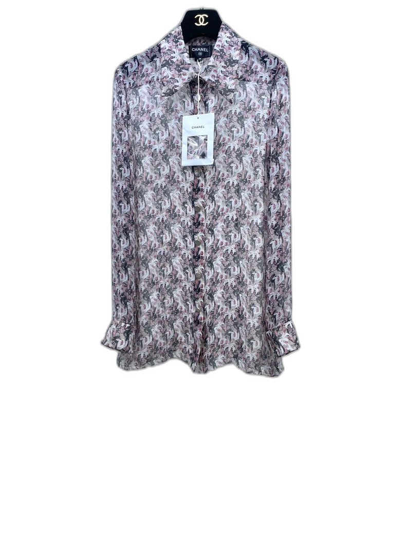 Floral Silk Shirt by Chanel