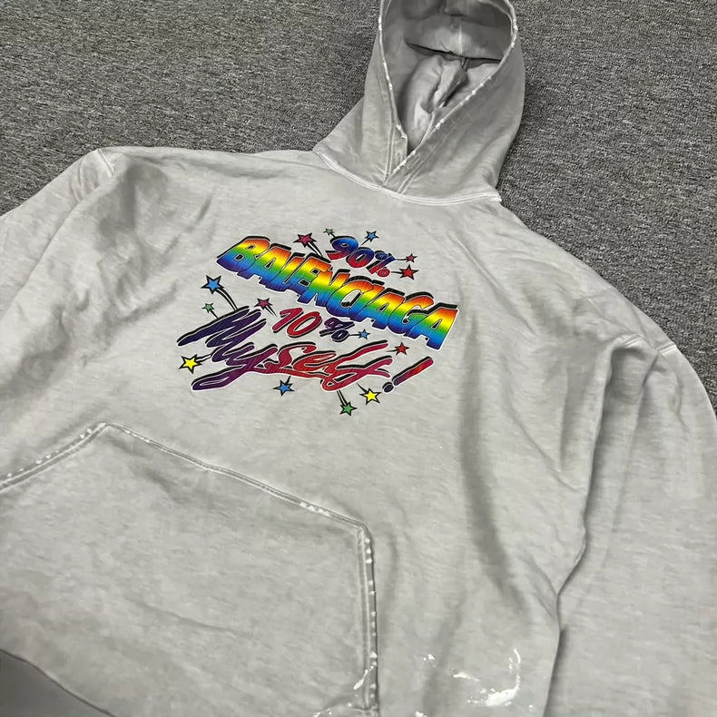 Balenciaga Rainbow Logo Hoodie