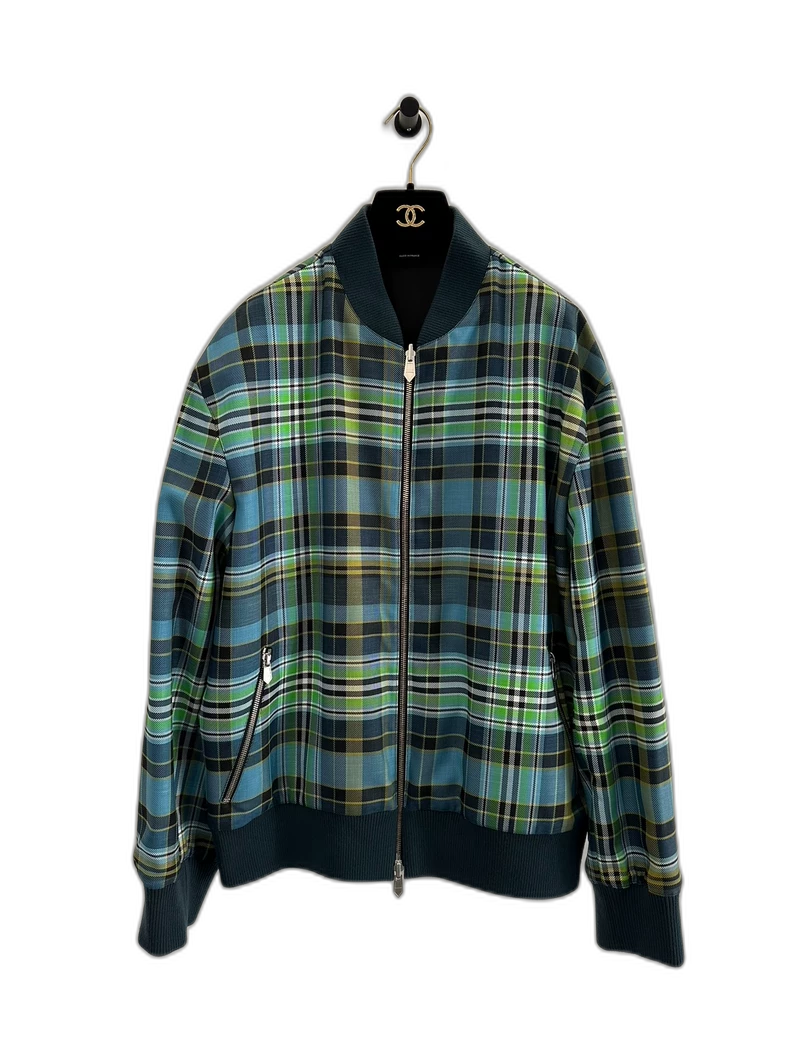 Hermes Green Plaid Reversible Men's Jacket