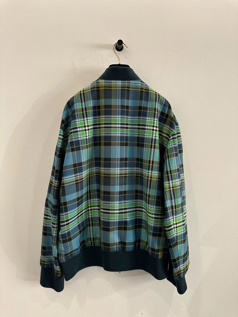 Hermes Green Plaid Reversible Men's Jacket