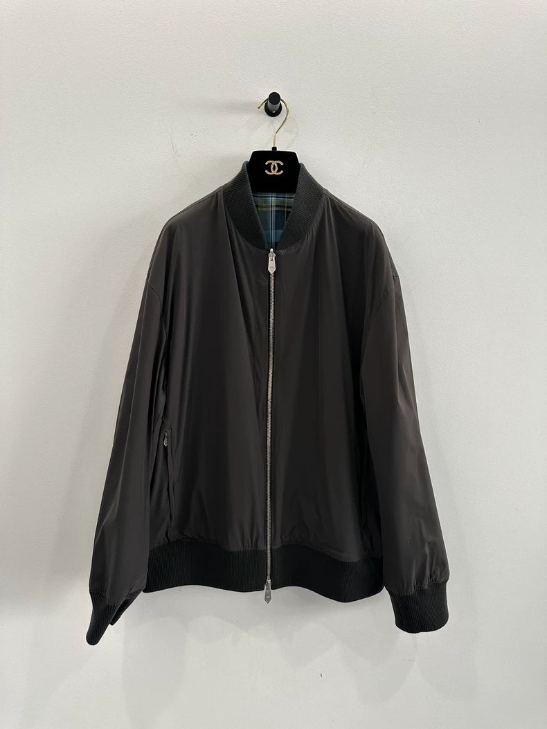 Hermes Green Plaid Reversible Men's Jacket