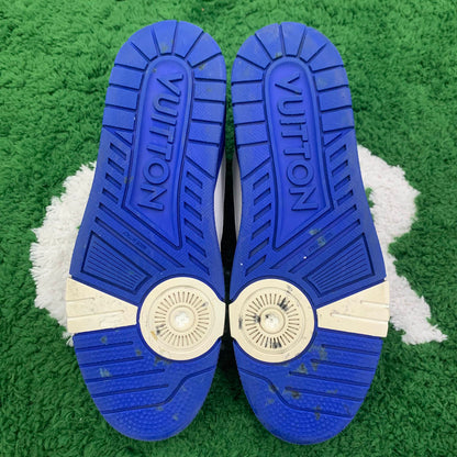 Louis Vuitton Trainer Sport Sneakers in White and Blue 0079