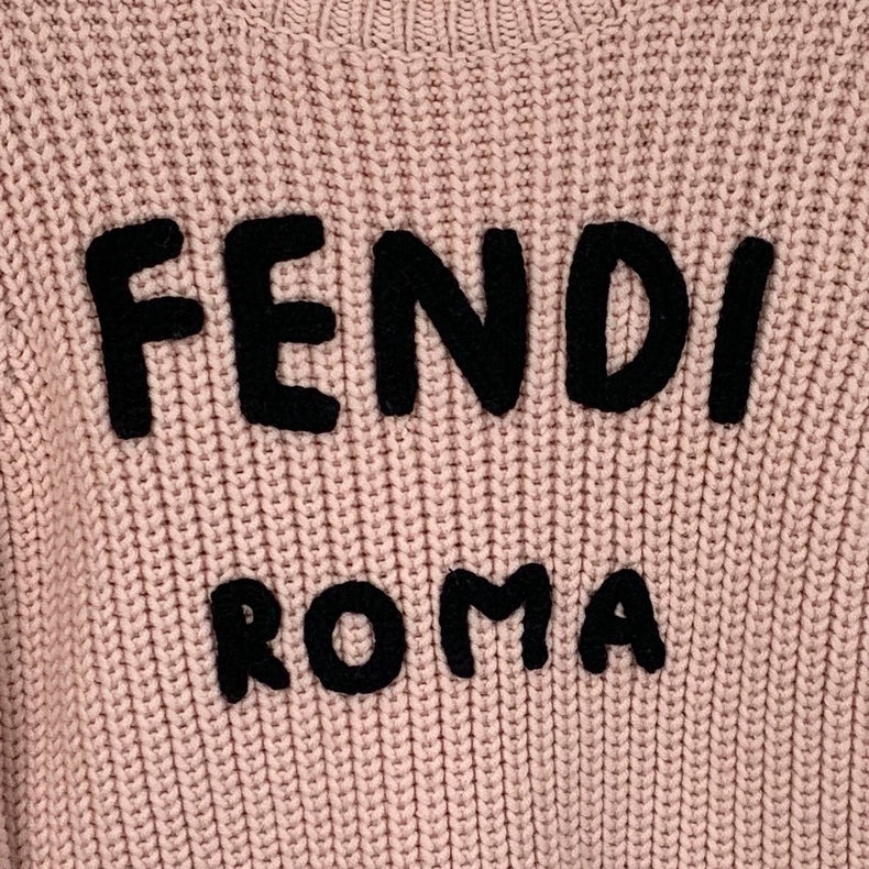 Pink Fendi Logo Wool Sweater