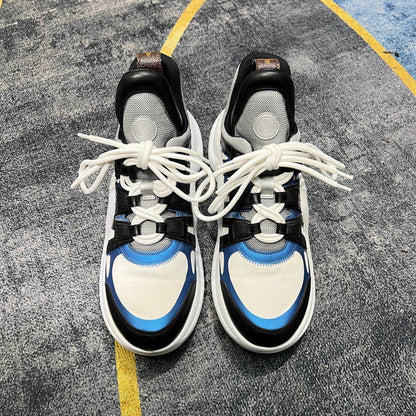 Louis Vuitton Leather Sports Sneakers in Black and Blue 0079