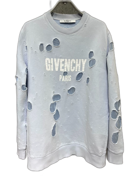 Givenchy Blue Distressed Sweatshirt XS