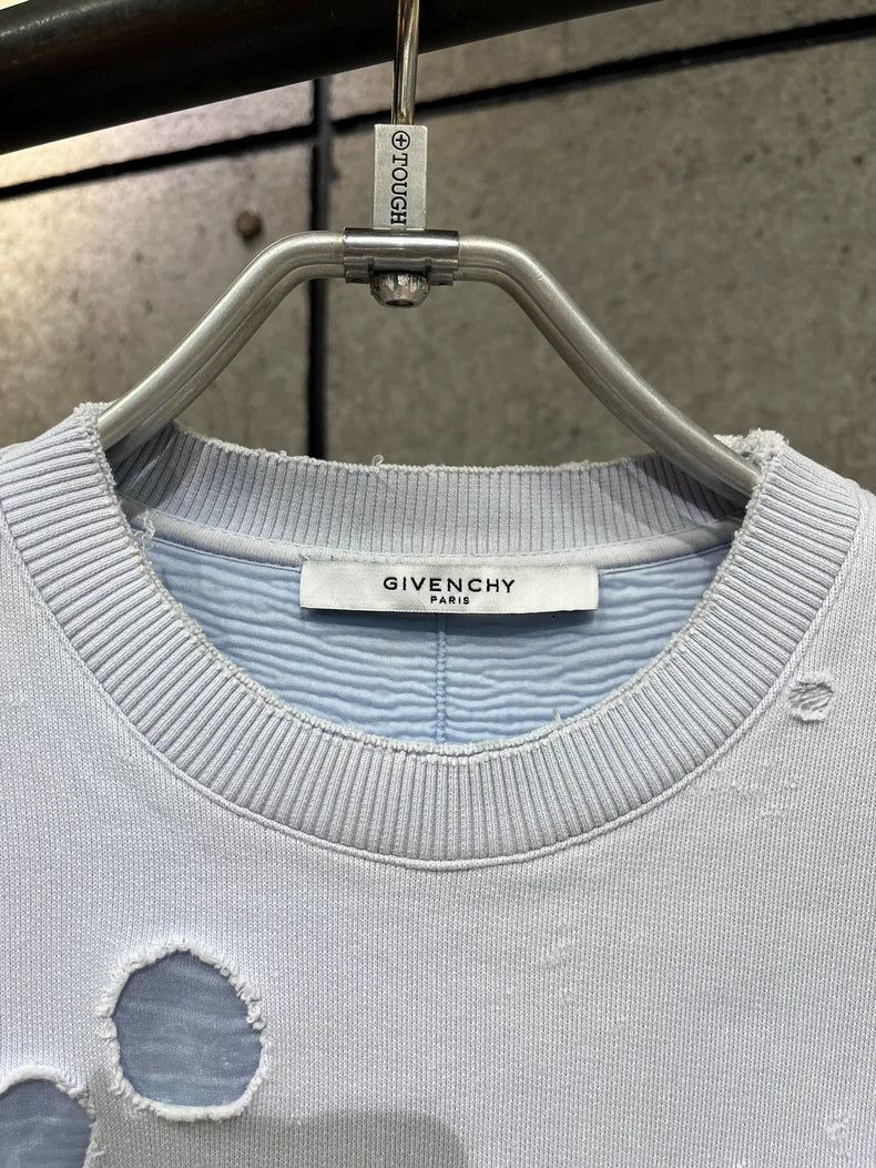 Givenchy Blue Distressed Sweatshirt XS