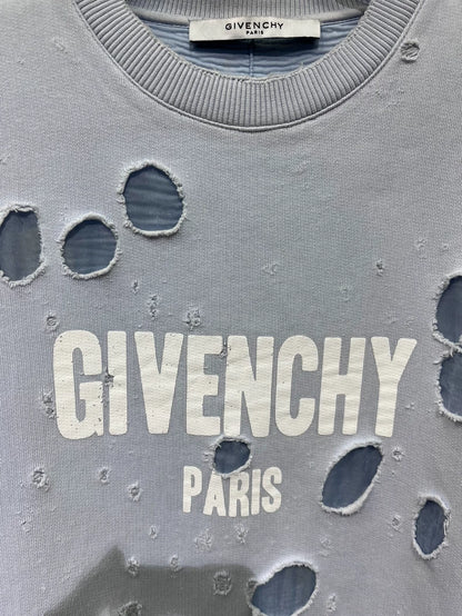 Givenchy Blue Distressed Sweatshirt XS