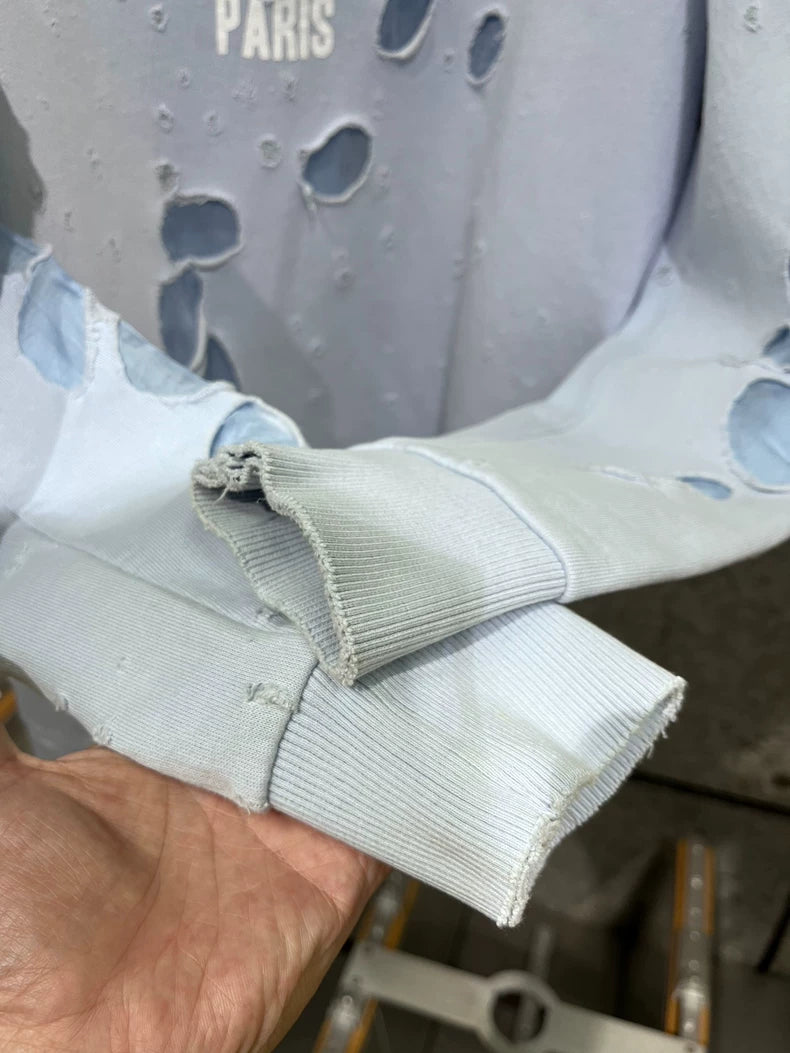 Givenchy Blue Distressed Sweatshirt XS