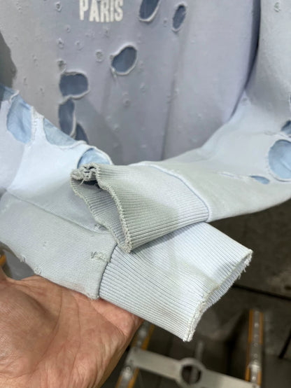 Givenchy Blue Distressed Sweatshirt XS