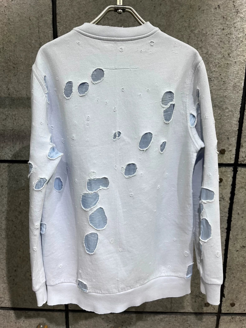 Givenchy Blue Distressed Sweatshirt XS