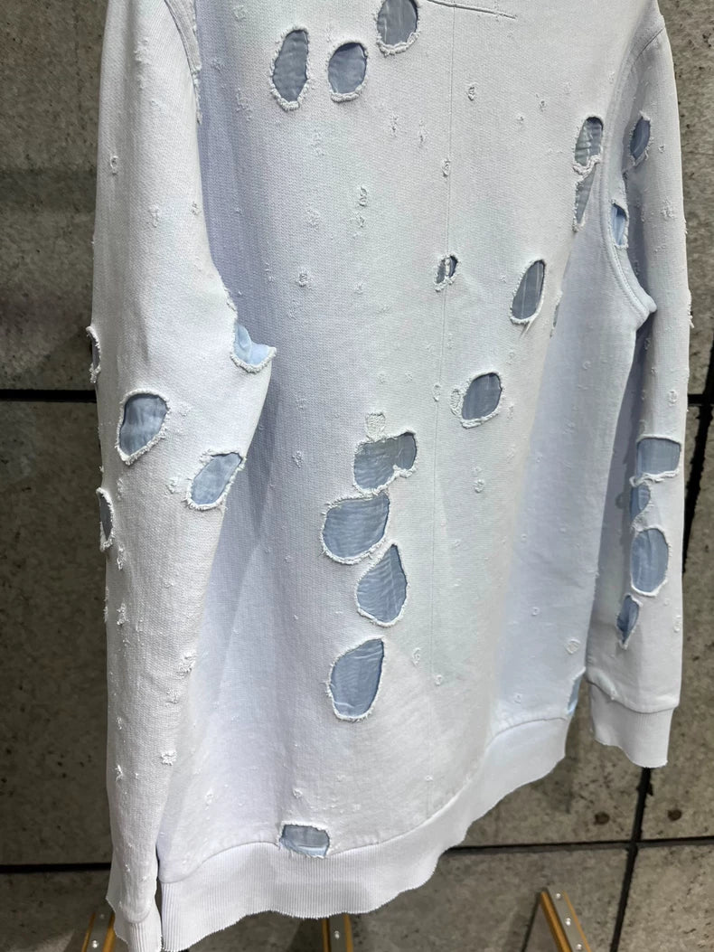 Givenchy Blue Distressed Sweatshirt XS