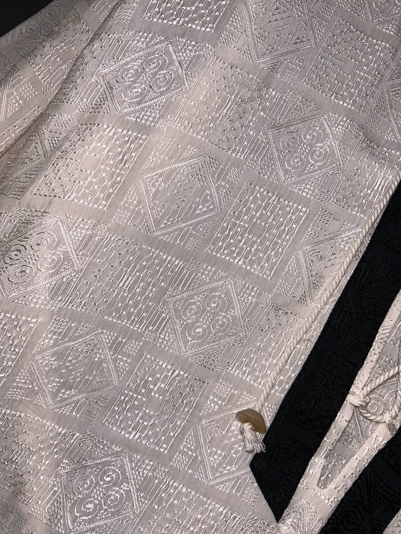 Saint Laurent White Embossed Tie Shirt