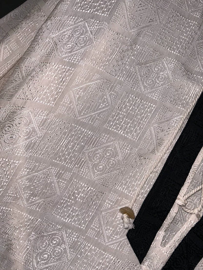 Saint Laurent White Embossed Tie Shirt