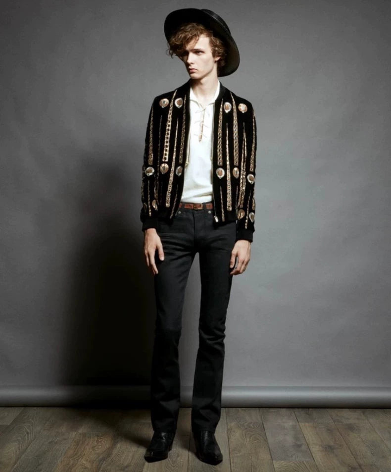 Saint Laurent White Embossed Tie Shirt