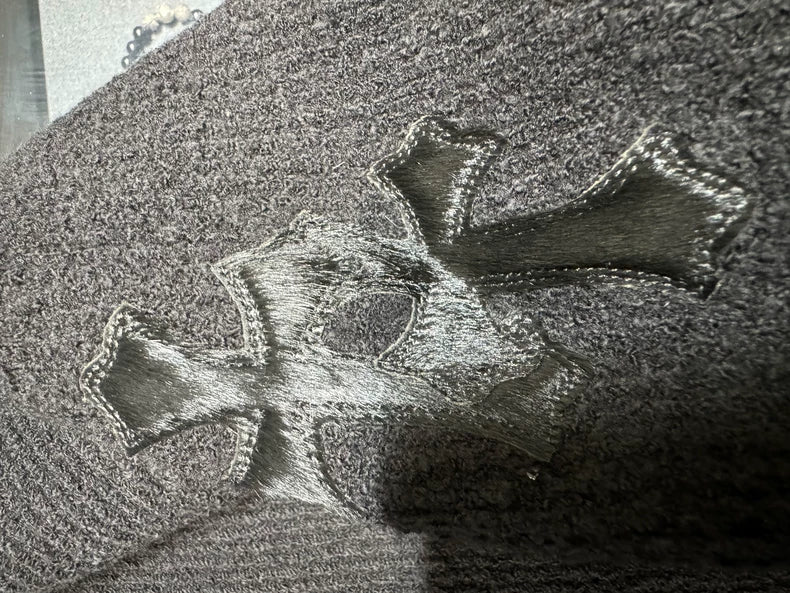 Chrome Hearts Black Horsehair Cross Sweater-yf
