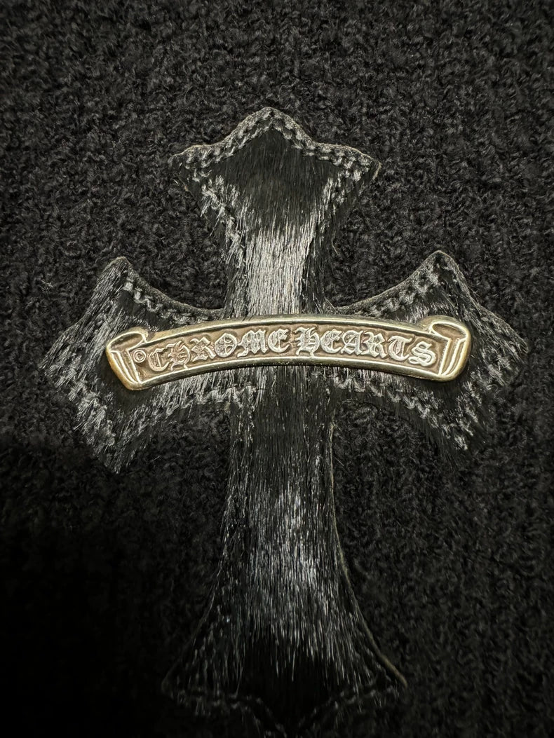 Chrome Hearts Black Horsehair Cross Sweater-yf