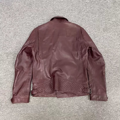 Bottega Veneta Burgundy Leather Jacket
