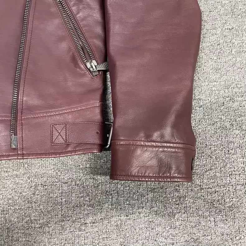 Bottega Veneta Burgundy Leather Jacket