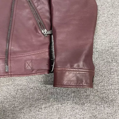 Bottega Veneta Burgundy Leather Jacket