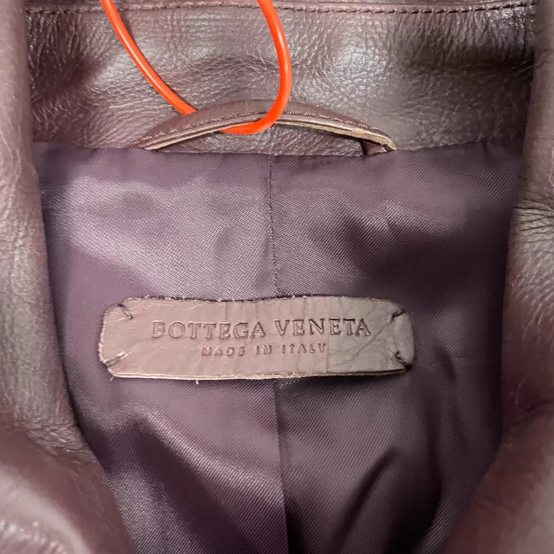 Bottega Veneta Burgundy Leather Jacket