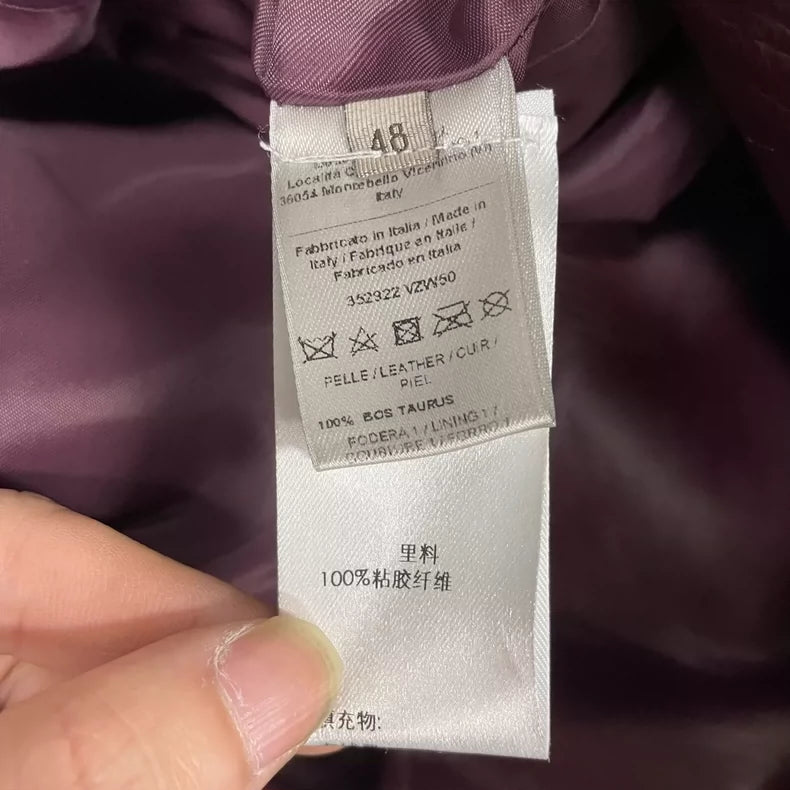 Bottega Veneta Burgundy Leather Jacket