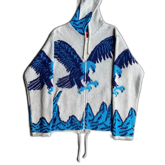 Supreme Eagle Knit Hoodie Jacket-zp