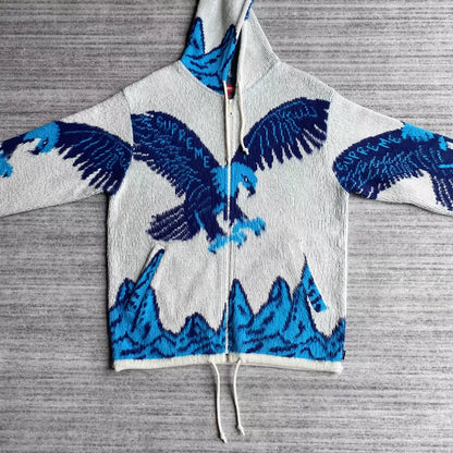 Supreme Eagle Knit Hoodie Jacket-zp