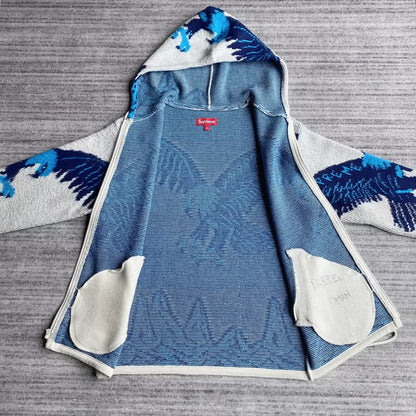 Supreme Eagle Knit Hoodie Jacket-zp