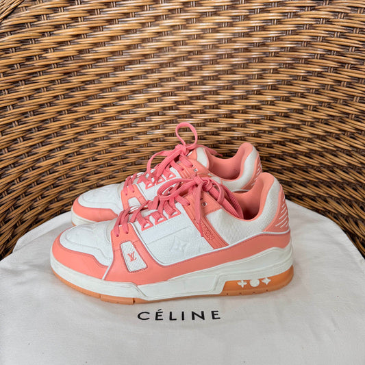 Louis Vuitton Pink Leather Low-Top Sneakers for Men 0079