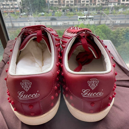 Gucci Red Studded Sneakers for Bold Style 0079